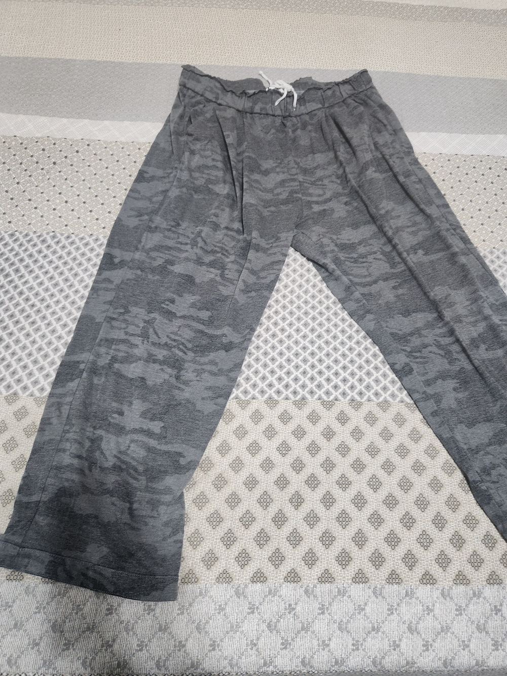 Amaryllis Gray Camouflage Joggers with Drawstring